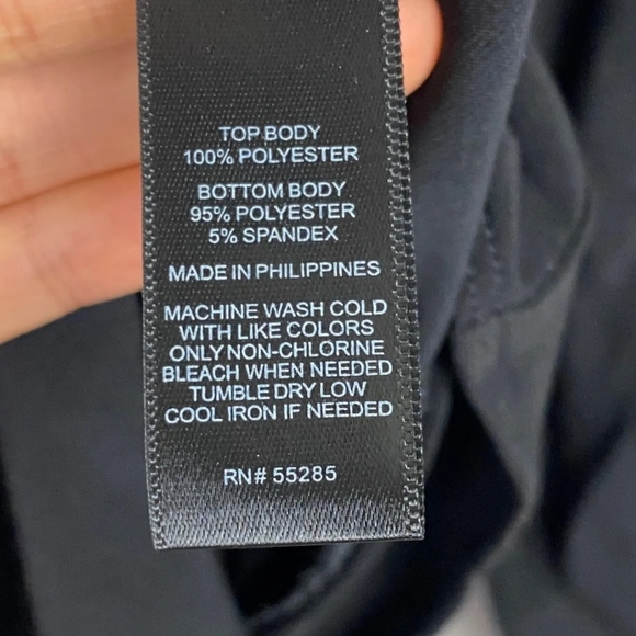 Express Bodysuit Black Crew Neck Front Keyhole Tie Sleeves Size Medium - Picture 9 of 9